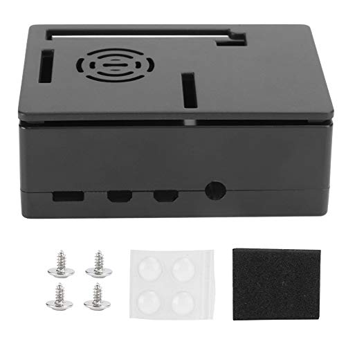 Soapow Heatsink Case Microcomputer Cooling Shell Fit for Raspberry PI 4 Model B 1G 2G 4G(Black Case )