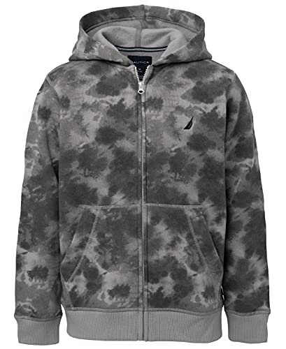 Image of Nautica Boys' Zip Up Hoodie Sweatshirt, Signature Logo Design, Kangaroo Pockets, Made With Lightweight Fleece