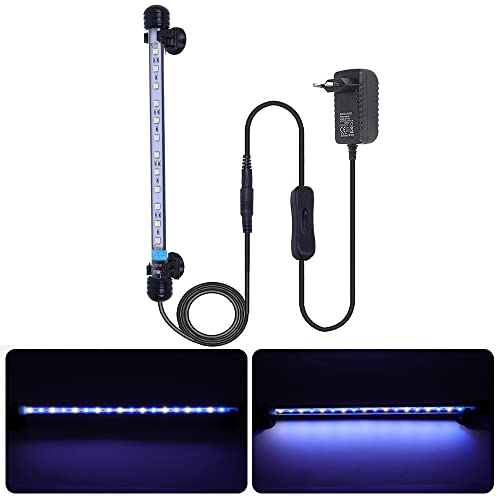 Luce bianca e blu: brillante luce a LED bianca e blu per aggiungere ulteriore luce per mostrare le tue piante acquatiche, i coralli o i pesci incredibili. È fantastico per la visione notturna.