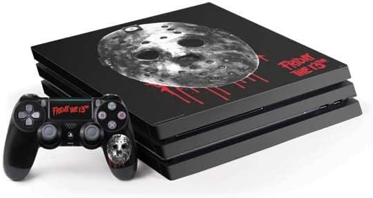 Skinit Decal Gaming Skin Compatible with PS4 Pro Console and Controller Bundle - Officially Licensed Warner Bros Jason Voorhees Dripping Mask Design