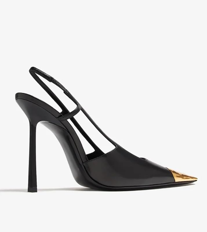 Vertundy Slingback Heels for Women Metal Pointed Toe Stiletto High Heel Pumps Slip On Shoes4