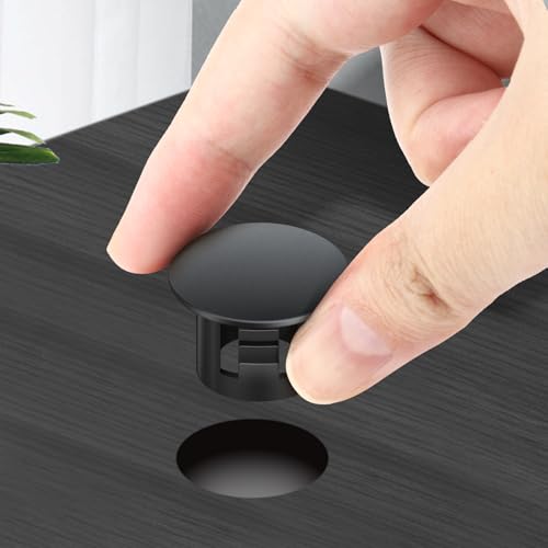Image of 300PCS 1 /4 inch Plastic Plugs Hole, Black Round PA66 Plug Furniture Hole Decorative Cover
