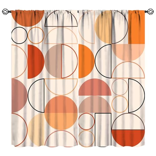 JADERYS Mid Century Blackout Curtains Retro Bohemian Geometric Abstract Modern