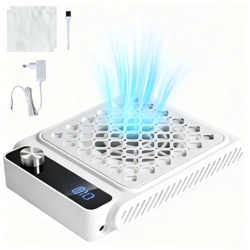 Staubabsaugung für Nägel mit Filter - 6000RPM Nagelstaubsauger Wiederaufladbare mit Akku, Absaugung Nägel Leiser Nail Dust Collector Professioneller Absauger für Gelnägel
