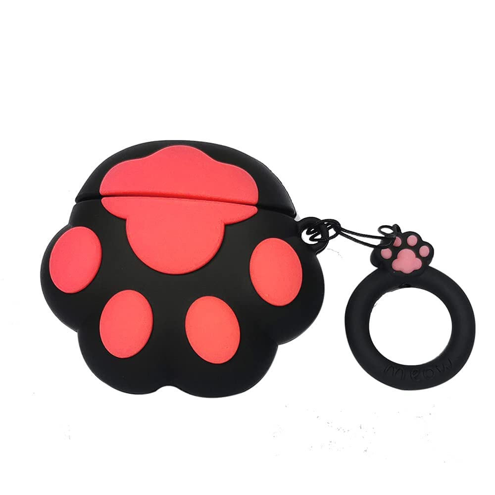 EONSMN Cute Silicone Funny Case Compatible with AirPods 3 - Shockproof Protection Cartoon Design Cover (Black Cat Claw)