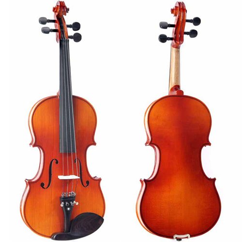 Cecilio 4/4 Full-Size Left-Handed Violin, Solid Spruce Top & Maple Body Professional Fiddle Set Includes Hard Case, 2 Bows, Rosin, Bridges & Extra Strings