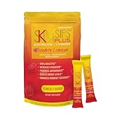 SkinSips Plus Electrolyte Powder Drink Mix with L-Theanine, Strawberry Lemonade Hydration & Recovery Supplement, Antioxidant Drink, 20 Packets