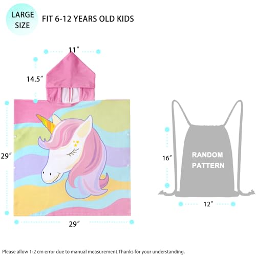 Image of NovForth Kids Beach Towel for Boys Girls, Hooded Bath Towel Wrap, Toddler Pool Towel with Hood