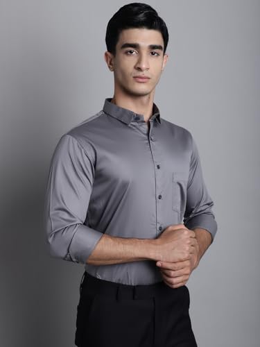 Image of Majestic Man Slim Fit Satin Cotton Formal Shirt for Men