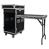 Seismic Audio - SAMRWT-16U - 16 Space Rack Case with 10 Space Slant Mixer Top and DJ Work Table - PA/DJ Pro Audio Road Case - 16U