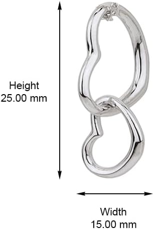 Vanbelle Sterling Silver Jewelry - Rhodium Plated with 925 Stamp - Entangled Couple Hearts Pendant-Necklace for Women - 16.5" long + 2" Extender - Valentine's Collection Necklace - Image 3