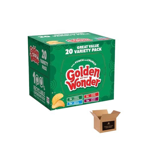 Fully Flavoured 4 Unique Flavours. Includes 20 Individual Packs - A Delicious Variety in Every Box! For Snacking (Golden Wonder - Variety Box -25g x 20Pack / 1Box)