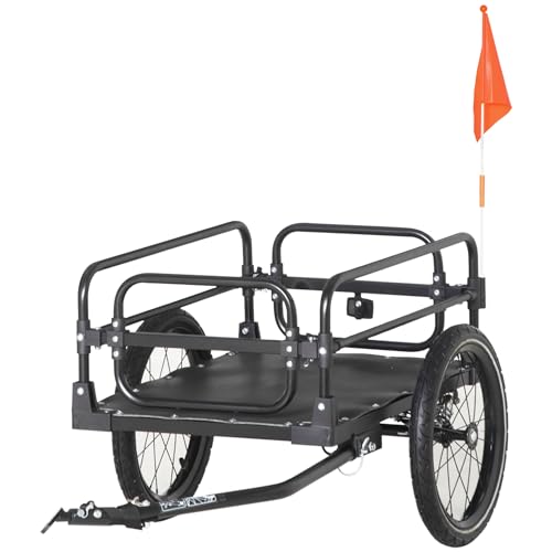 HOMCOM Steel Bike Trailer with Suspension, Black