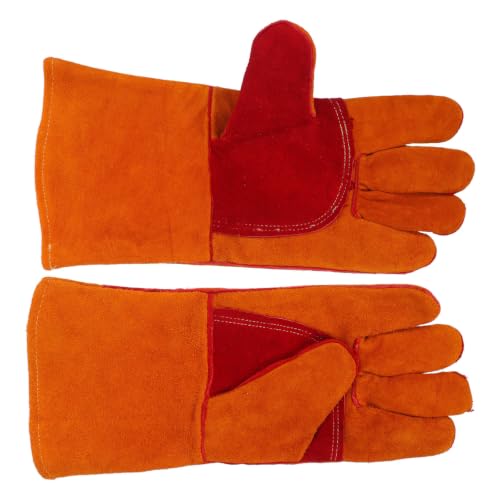 Guantes de soldadura de cuero de vaca con aislamiento térmico y costuras reforzadas