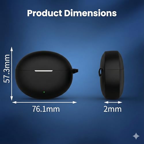 Image of iTronix Earphone Case ONLY Suitable for OnePlus Buds 4, Soft Silicone Skin Case Cover Shock-Absorbing Protective Case with Carabiner