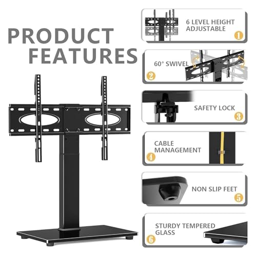 Soporte móvil para TV con ruedas, ajustable y universal miniatura 5