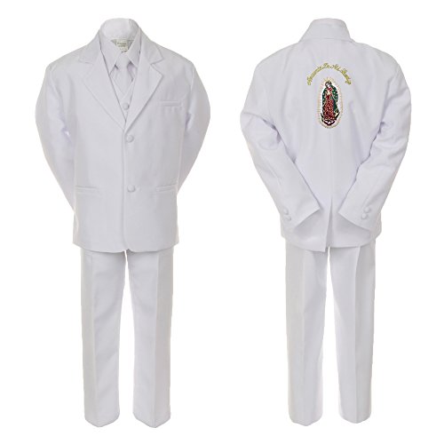 Image of Baby Boy Christening Suit Gold Guadalupe Virgin Mary on Back of The Jacket SM-20