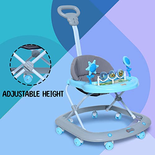 Fun-Ride-Baby-Walker-for-6-to-18-Months-with-Parent-Handle-Rod-Foldable-Activity-Walker-with-Adjustable-Height-and-Parent-Handle-Rod-for-Boys-and-Girls-Blue