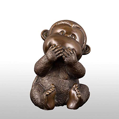 Statue singe en cuivre pur, objet de collection artisanal - 3