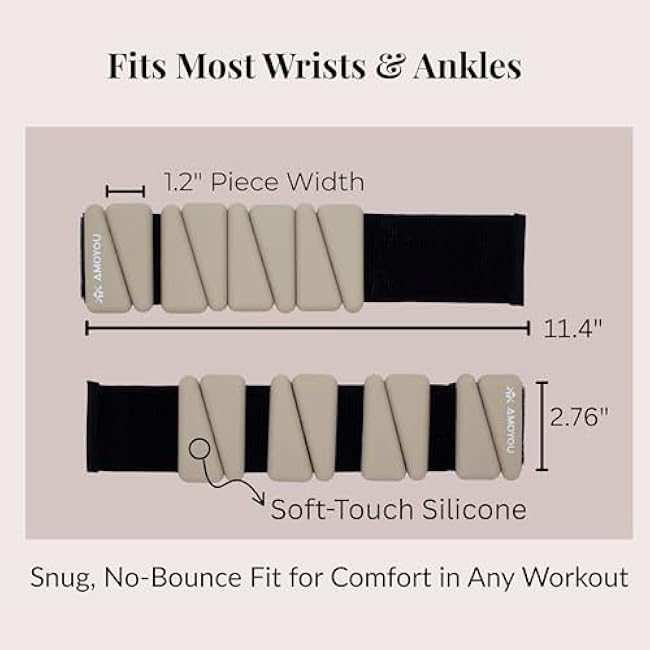 AMOYOU Wrist & Ankle Weights for Women ¨C 2 lb Ankle Weights (Set of 2, 1 lb Each) | Arm Weights for Women | Leg Weights for Walking, Yoga, Cardio & Strength Training
