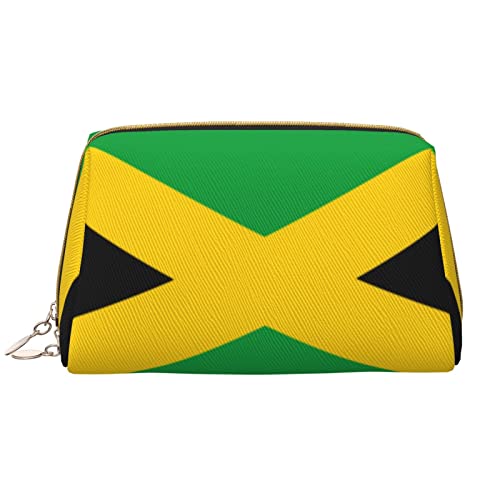 Trousse de maquillage blanche avec motif drapeau Jamaïque pour rangement cosmétique femme