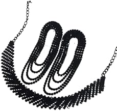 Patti Necklace Set Women and Girls Fashion White Crystal Jewellery Set Jewellery Set for Women | Silver Toned Crystal Choker Necklace Set | Birthday Gift for Girls & Women