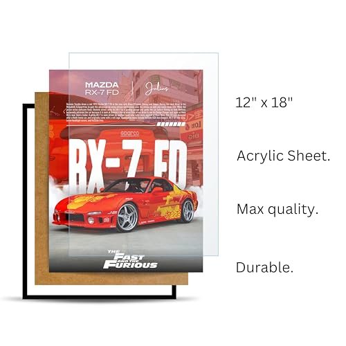 Image of Posternet MAZDA RX-7 FD Wall Poster Frames | 12x18 inch | Fast and Furious Themed JDM Cars | Hanging Wall Artwork Frames for Living Room, Bedroom, Office and Etc