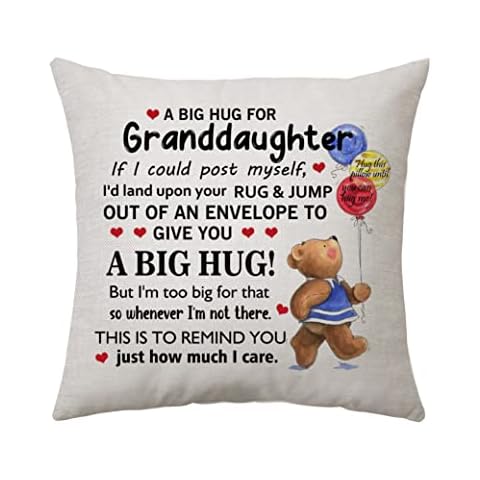 Granddaughter Cushion Cover Gifts Granddaughter Birthday Gifts from Grandma and Grandad Pillow Covers Long Distance Gifts for Granddaughter Wedding Christmas (Grandddaughter) Cover