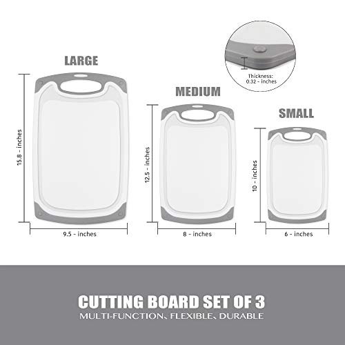 image for Fotouzy Extra Large Cutting Board Set of 3, BPA Free, Dishwasher Safe,