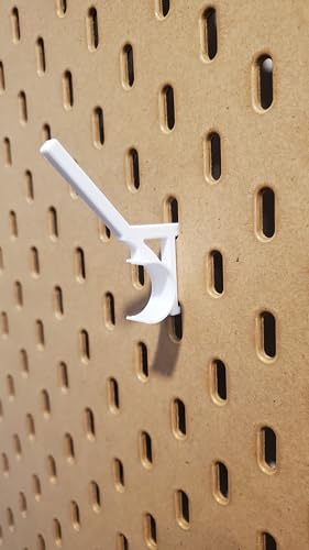 'Just Hanging' Thread/Bobbin Display Storage, Sewing Organization, Compatible with IKEA SKADIS Pegboards. (Glossy White, Angle, 5 Pack)