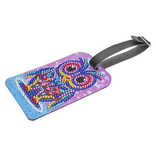 Etiquetas de bagagem para presentear com DIY em formato especial, pintura em diamante, couro de páss