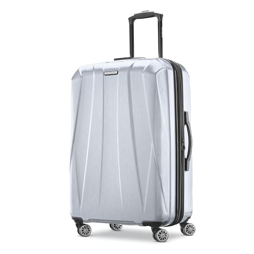 Image of Samsonite Centric 2 Hardside Expandable Luggage with Spinner Wheels, Silver, Checked-Medium 24-Inch