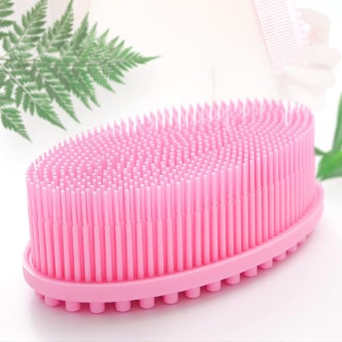 Image of Back Scrubber Shower Bath Brush Long Handle for Shower,Back Scrubber for Shower with Loofah & Exfoliating Mitt,Shower Brush for Bath Dry Brush,Body Brush for Unisex(Oval srubber,1,count)