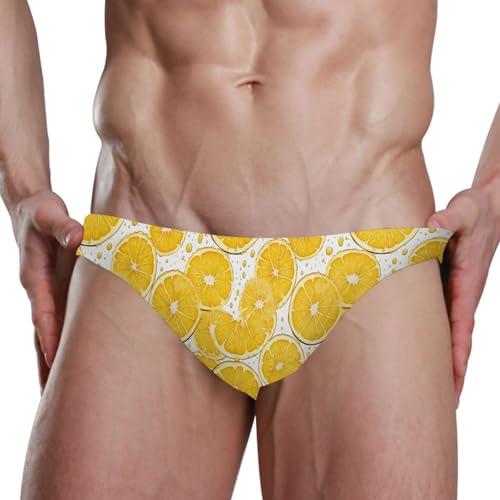 Lemon Fruit Swim Briefs for Men Swimsuit Bikini Swimwear S A1114794