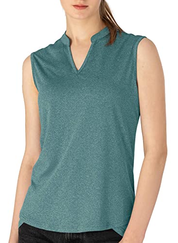 Rdruko Women's Golf Polo Sleeveless Lightweight Quick Dry Workout Tank Tops(Blackish Green, Us Xs) #TOP3