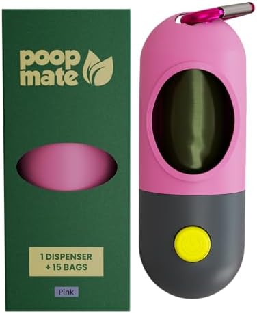 Dog Poop Bag Dispenser with LED Flashlight for Night Walks – Leas...