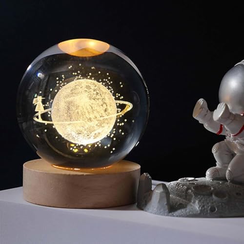 Image of 3D Starry Sky Walk Crystal Ball Night Lamp, Creative Engraved Crystal Ball Night Light, USB Table LED Wooden for Home Office Decoration Birthday Gift Adults (Starry Sky Walk)