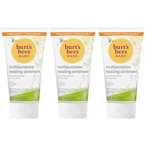 Burt’s Bees Baby 100% Natural Multipurpose Healing Ointment, Face & Body Baby Ointment 4 Ounce Tube – (Pack of 3)