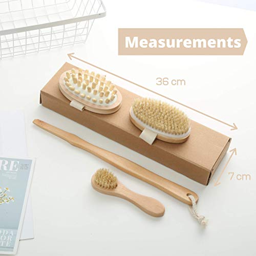 DryBrushing Doucheset |3 in 1 Borstels | Houten Drybrush Badset met Badborstel Lichaam Borstel en Gezichtsreiniger… - Image 7