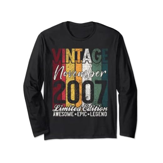 Noviembre 2007 15 cumpleaños regalo 15 años vintage retro Manga Larga