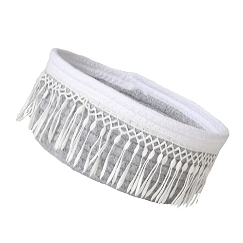 HEALLILY 1pc Style Portable Sundry Storage Basket with Tassel Simple Desktop Organizer for Home Office Base with Trim for Tidying Up Daily Essentials