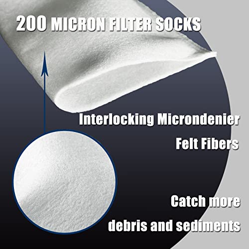 Myfully Aquarium 4 Inch Filter Socks | 200 Micron, Premium Aquatic Felt Filter Bags Used For Freshwater Aquariums,Saltwater Aquariums,Ponds, Pools, Reef Tank (8 Pack 4“D X 14" Length) #TOP2