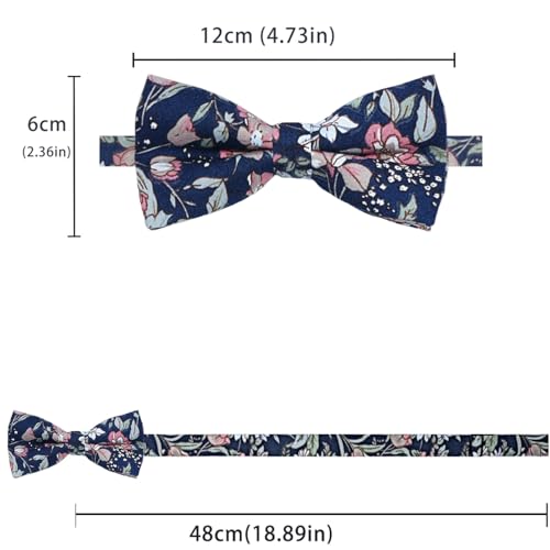Image of AUSKY 8 PACKS Elegant Adjustable Pre-tied Bow Ties for Men Boys (1&4&5&6&8 Pack for option)