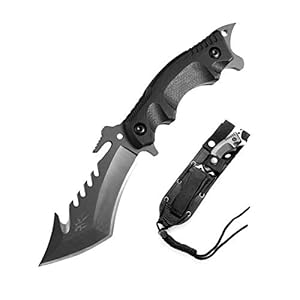 Fixed Blade Knives 420HC Stainless Steel Outdoor Survival Camping Knife with G10 Handle Nylon Sheath