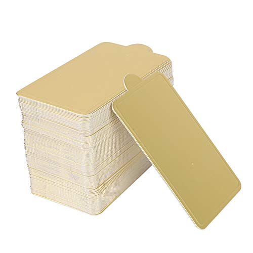 Tomotato 100 Pcs Mini Plateaux à Gâteaux, Base de Gâteaux Cupcake Rectangulaires en Papier Doré pour Mousse Biscuits Desserts, Décorative Assiettes Desserts Affichage pour Fête Anniversaire(S)