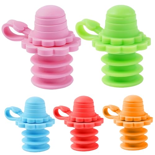 Fuuxtci Tapones para Botellas De Agua, Cubierta Antiderrames para Biberón Infantil De Viaje, Protector Bucal Infantil, 5 Unidades De Tapa Protectora Antifugas para Viajes Escuela Picnic