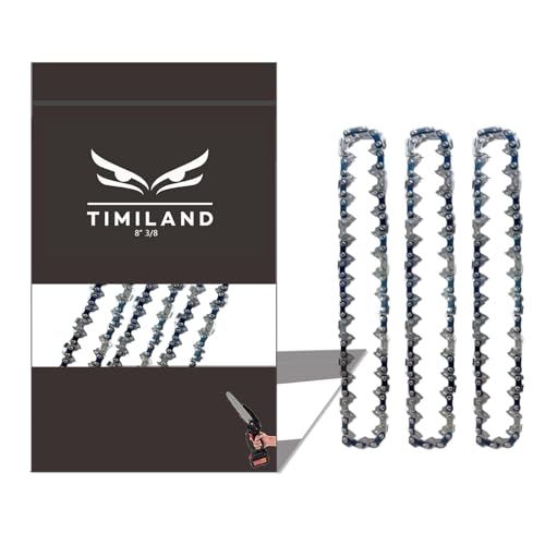 timiland チェーン刃(3点セット)チェーンソー 替刃 8インチミニチェーンソーの替刃 電動のこぎりアクセサリー交換 33リンク 16ナイフのタイプの8インチミニチェーンソーに適しています チェーンソーアクセサリ工業用グレードの品質のチェーンは