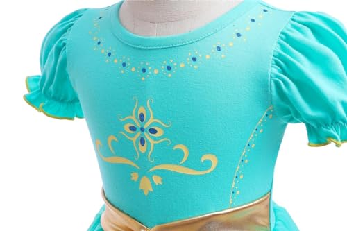 Lito Angels Prinzessin Jasmin Kostüm Kleid Verkleidung für Baby Mädchen, Body Strampler mit Stirnband Größe 9-12 Monate 80