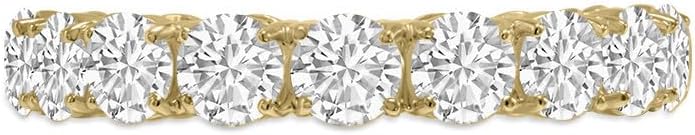 TimeLess Classics 14K Gold Round Lab Grown Diamond Ladies Nine Stone Wedding Anniversary Stackable Ring Band (Available From 0.50-3 CTW) (Available Ring Size: 4.5 to 10)