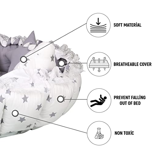 Mottokids 2-In-1 Play Mat From Baby To Toddler, Pet Cushion, Thick & Convertible, Floor Cushion For Toddler, Play Mat, Cotton & Breathable Machine Washable (Grey) #TOP6